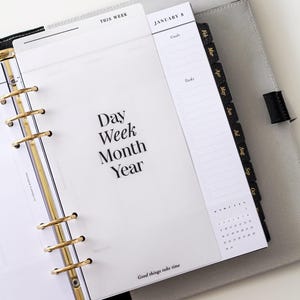 Vellum Planner Page Marker |  'This Week' Planner Bookmark for A5 and Personal Filofax and LV Agenda | Minimal Vellum Divider