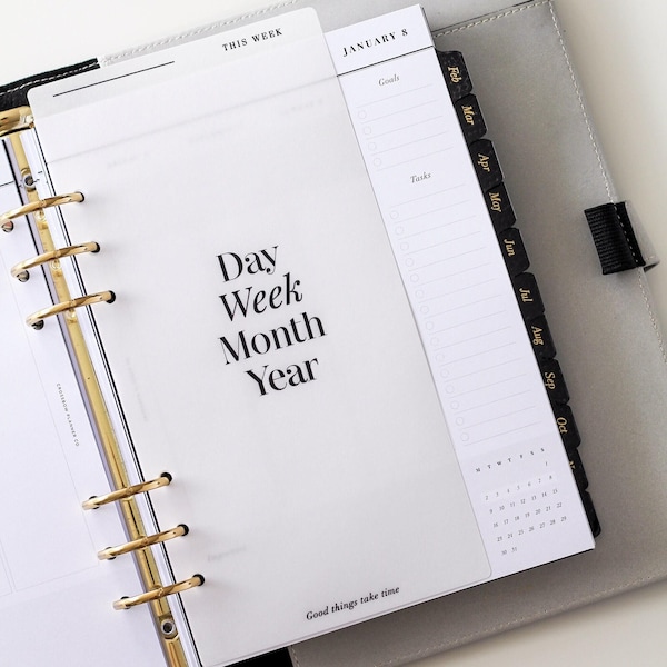 Vellum Planner Page Marker |  'This Week' Planner Bookmark for A5 and Personal Filofax and LV Agenda | Minimal Vellum Divider