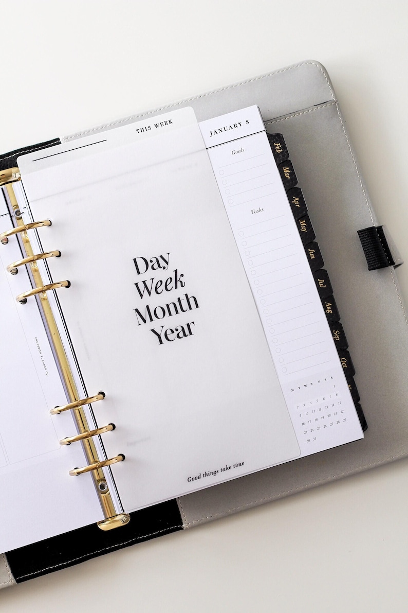 Segnapagina per planner in pergamena / Segnalibro per planner "Questa settimana" per A5 e Filofax personale e agenda LV / Divisore minimale in pergamena immagine 1