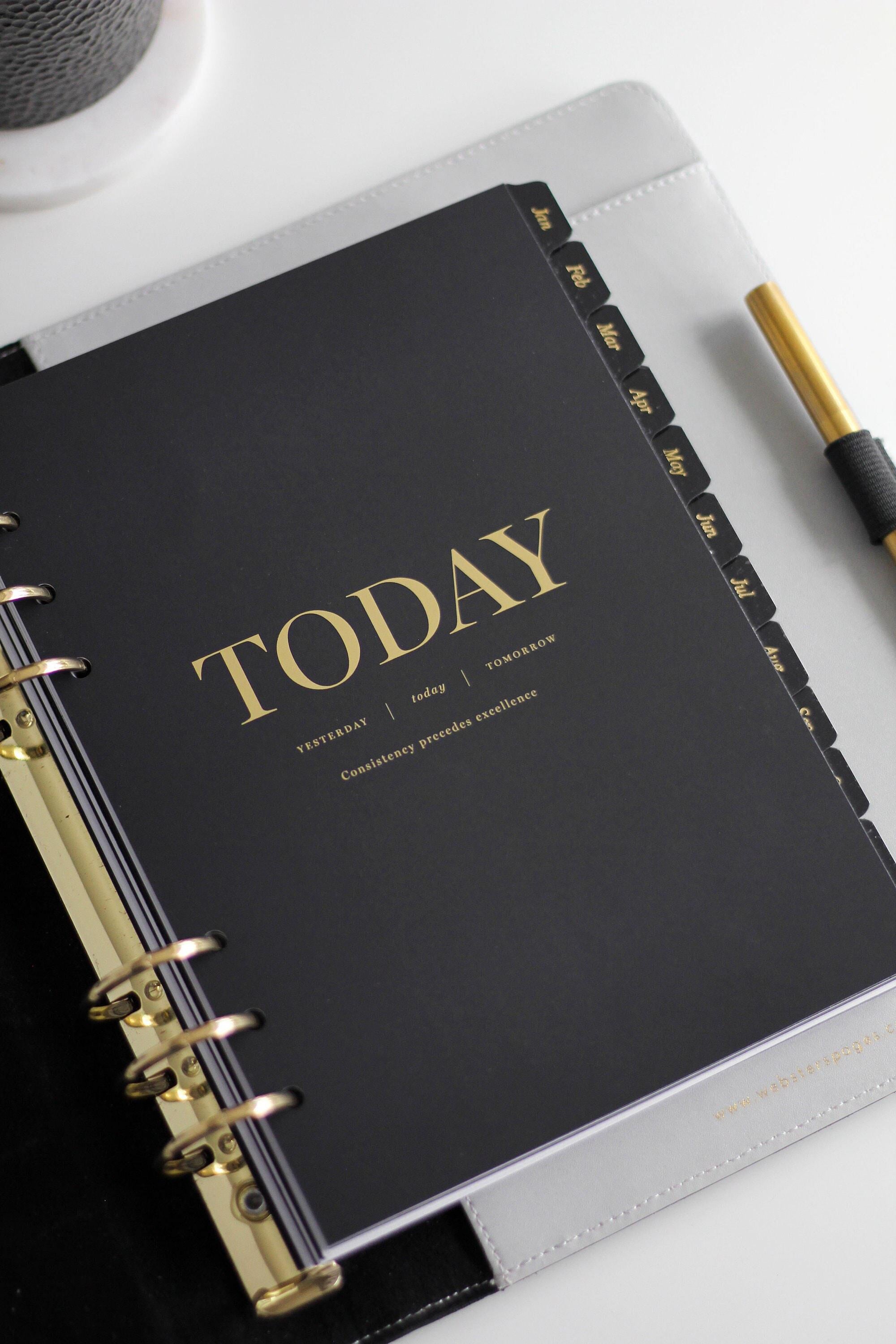 Today Gold Foil Planner Dashboard | A5, Personal or Pocket Size Today Planner Bookmark | A5 Planner Inserts for Filofax and Louis Vuitton
