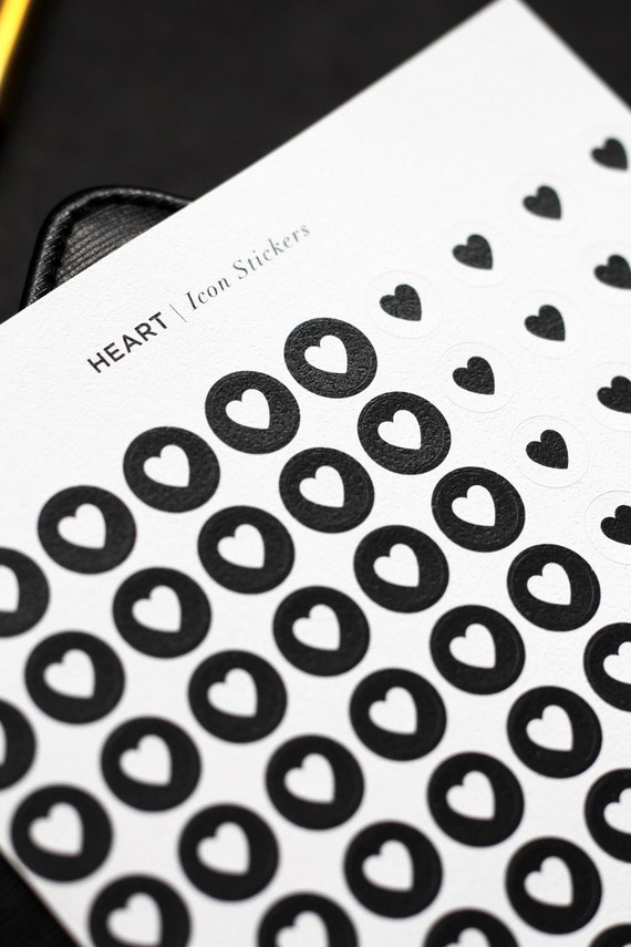 Heart Sticker Sheet Minimalist Stickers Hobonichi Icon Stickers