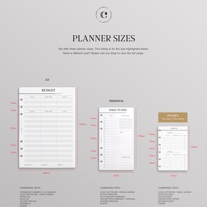 PRINTED Budget Planner Inserts Pocket Size, Monthly Budget On Two Pages, Finance Planner, Printed Pocket Ring Insert, Minimal Planner Insert image 5