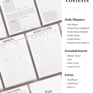 ULTIMATE Daily Planner Bundle, Printable Planner Inserts Kit: 20 Minimal Planner Essentials, Daily Planner, Weekly Agenda, To Do List, A5 image 9