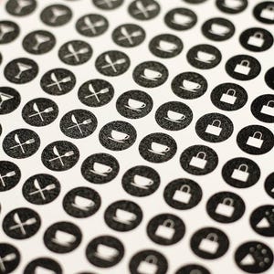Socialite Black Icon Sticker Set - Chic Planner Stickers - Simple Stickers - Reminder Stickers, Cute Minimal Planner Sticker, Meal Stickers image 4