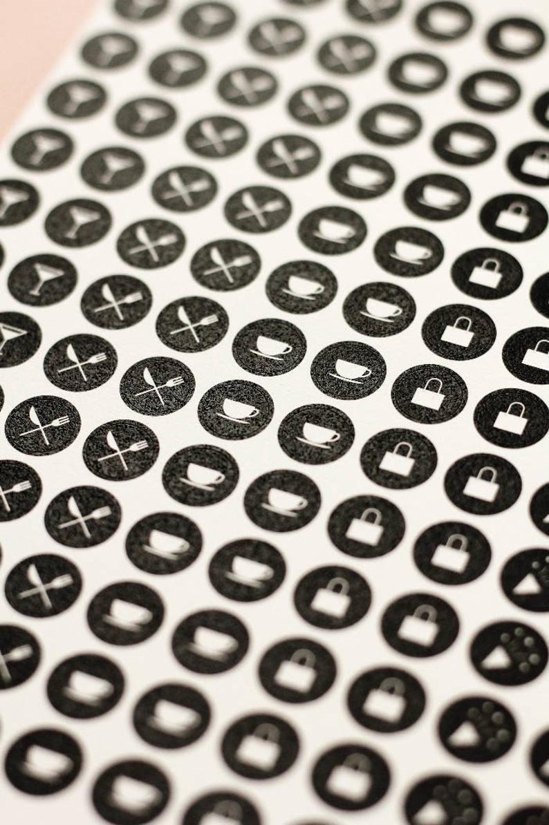 Socialite Black Icon Sticker Set - Chic Planner Stickers - Simple Stickers - Reminder Stickers, Cute Minimal Planner Sticker, Meal Stickers image 4