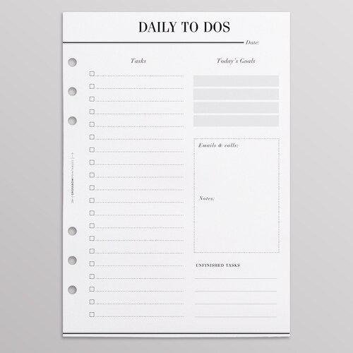 PRINTED to Do List Planner Refills A5 Kikki K Inserts Large Etsy UK