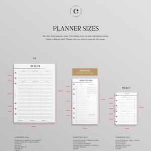 PRINTED Personal Size Meal Planner Inserts | Shopping List, Grocery List Planner Refill | Printed Kikki K Medium Inserts | Filofax Personal image 3