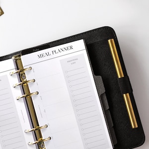 PRINTED Personal Size Meal Planner Inserts | Shopping List, Grocery List Planner Refill | Printed Kikki K Medium Inserts | Filofax Personal image 2