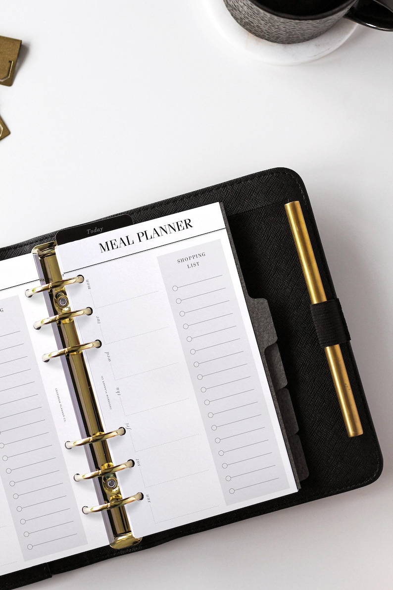 PRINTED Personal Size Meal Planner Inserts | Shopping List, Grocery List Planner Refill | Printed Kikki K Medium Inserts | Filofax Personal image 2