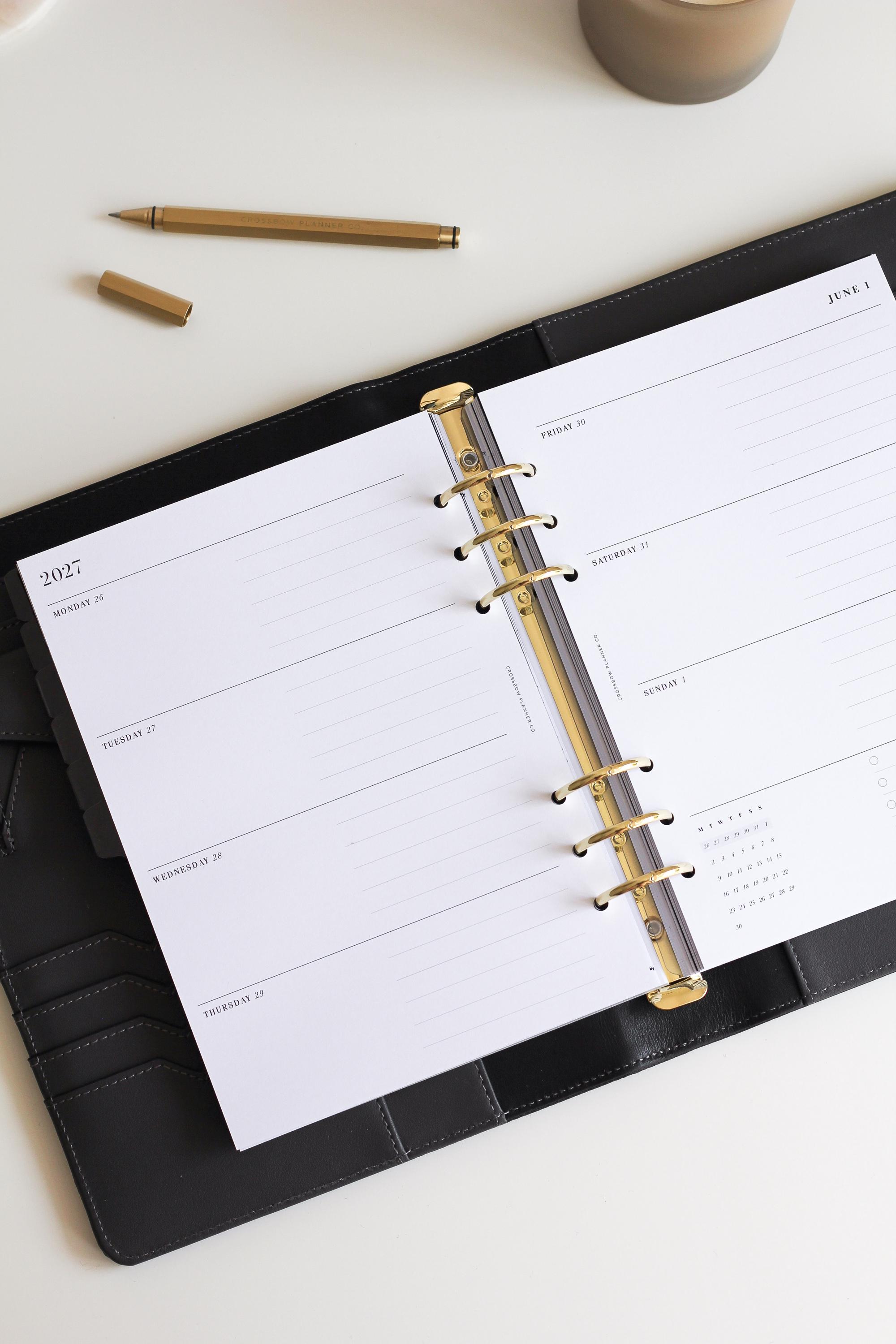 2026-2027 Weekly Planner Inserts A5, Printed Refill, Dated Filofax A5 ...