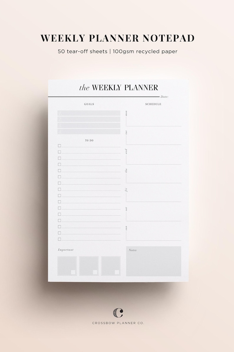 Weekly Planner Notepad / Desk Pad Planner / to Do List Notepad / A5 ...