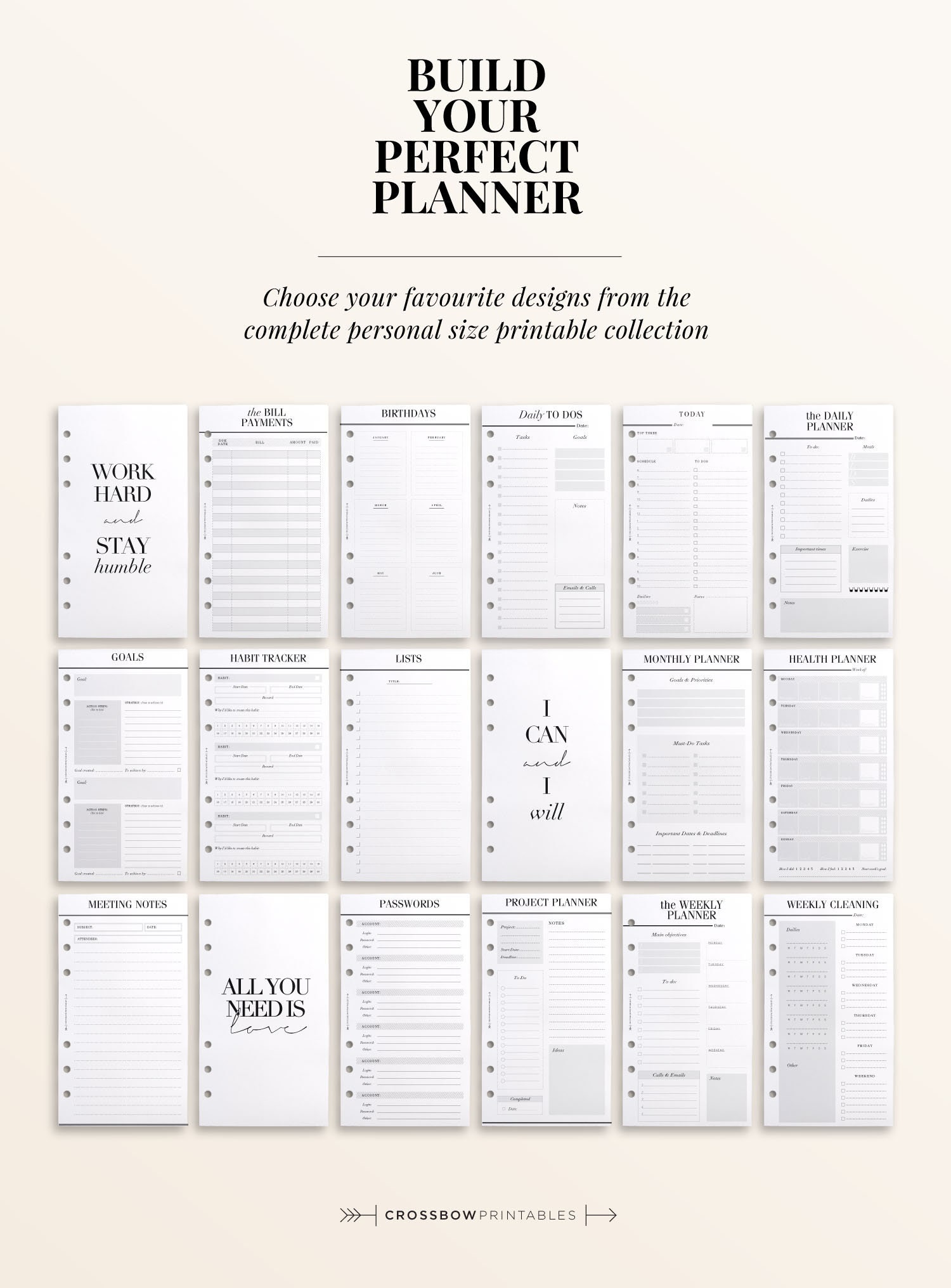 Planner Quotes or Printable Dashboards Planner Accessories, 14 Minimal  Inspirational Quotes A4 / A5 Black and White INSTANT DOWNLOAD 