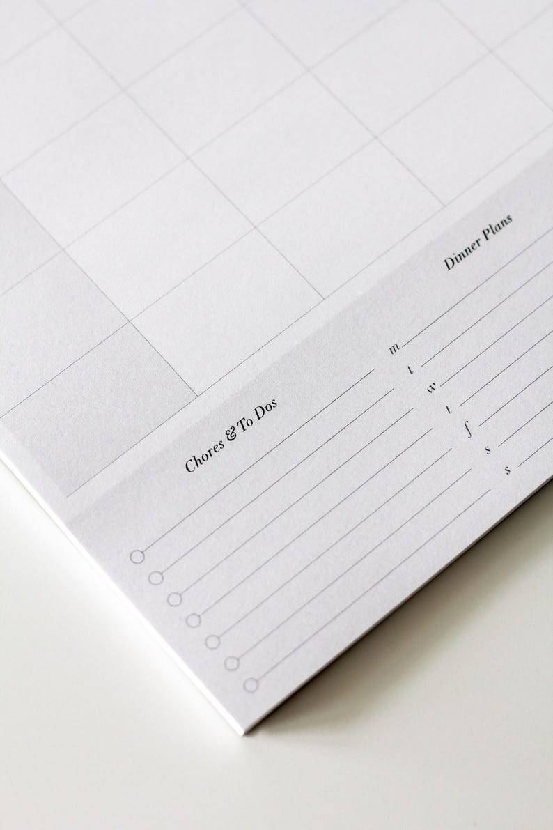 Weekly Family Planner Notepad | Minimal Family Weekly Calendar and Schedule with Meal Planner | A4 Weekly Desk Pad | Gift for Mum Under 10 image 4