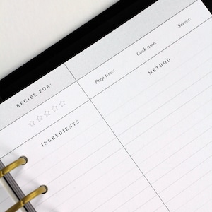 Juego de carpetas de recetas / Regalo para mamá / Regalo para el Día de la Madre para ella Libro de recetas con divisores / Organizador reutilizable rellenable / Regalo de cocina imagen 5