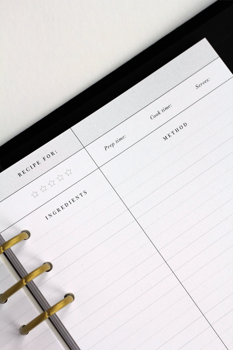 Juego de carpetas de recetas / Regalo para mamá / Regalo para el Día de la Madre para ella Libro de recetas con divisores / Organizador reutilizable rellenable / Regalo de cocina imagen 5