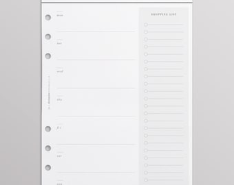 Printed A5 Meal Planner Inserts | Weekly Menu Shopping List Refill | Louis Vuitton GM Agenda Compatible