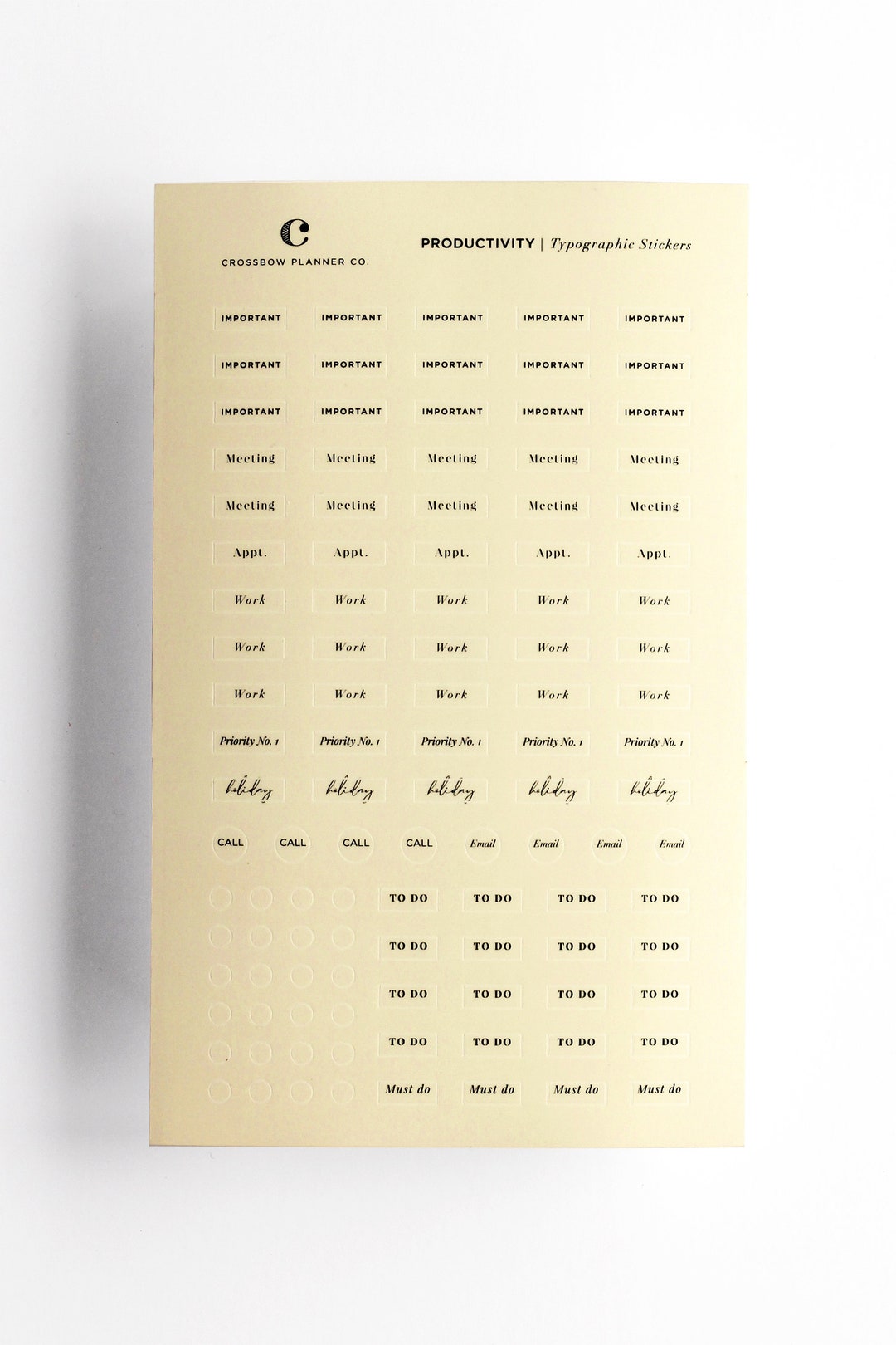 Typography Reference Sticker Clear Typographic Sticker Set | Transparent Planner Stickers | Minimal ...