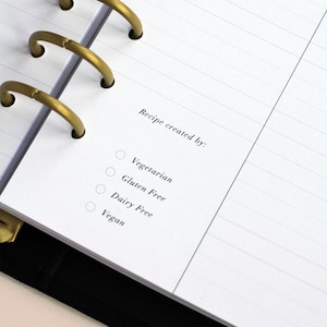 Juego de carpetas de recetas / Regalo para mamá / Regalo para el Día de la Madre para ella Libro de recetas con divisores / Organizador reutilizable rellenable / Regalo de cocina imagen 8