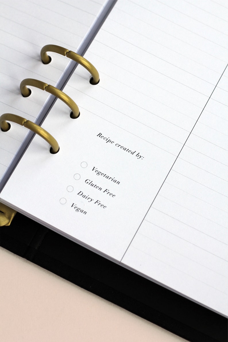 Juego de carpetas de recetas / Regalo para mamá / Regalo para el Día de la Madre para ella Libro de recetas con divisores / Organizador reutilizable rellenable / Regalo de cocina imagen 8