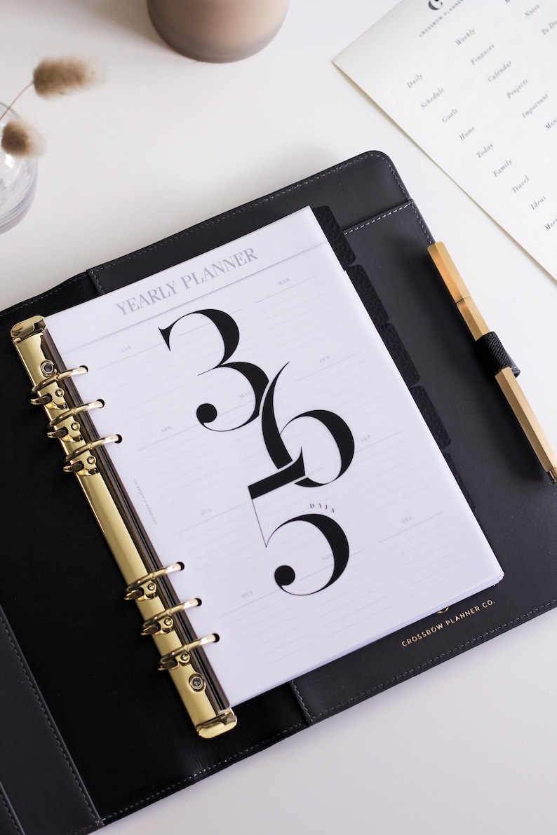 A5 Undated 6 Ring Planner Inserts | Yearly, Monthly, Weekly Refill Pages (Filofax Compatible) image 1