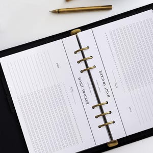 PRINTED Monthly Habit Tracker A5 Planner Inserts | Task Checklist | Habit Planner | Louis Vuitton Agenda GM Inserts | Filofax A5 Planner image 2