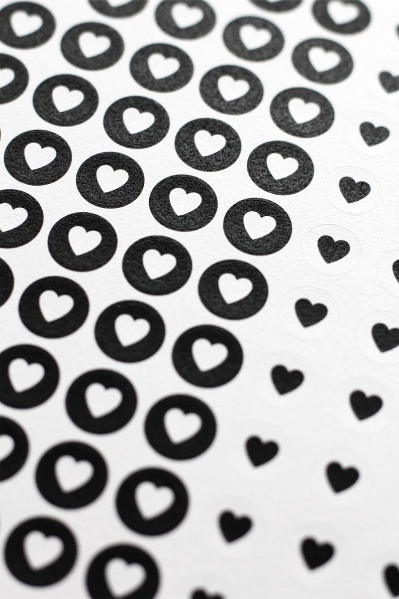Heart Sticker Sheet | Minimalist Stickers - Hobonichi Icon Stickers - Love Stickers - 130 Mini Heart Stickers image 3