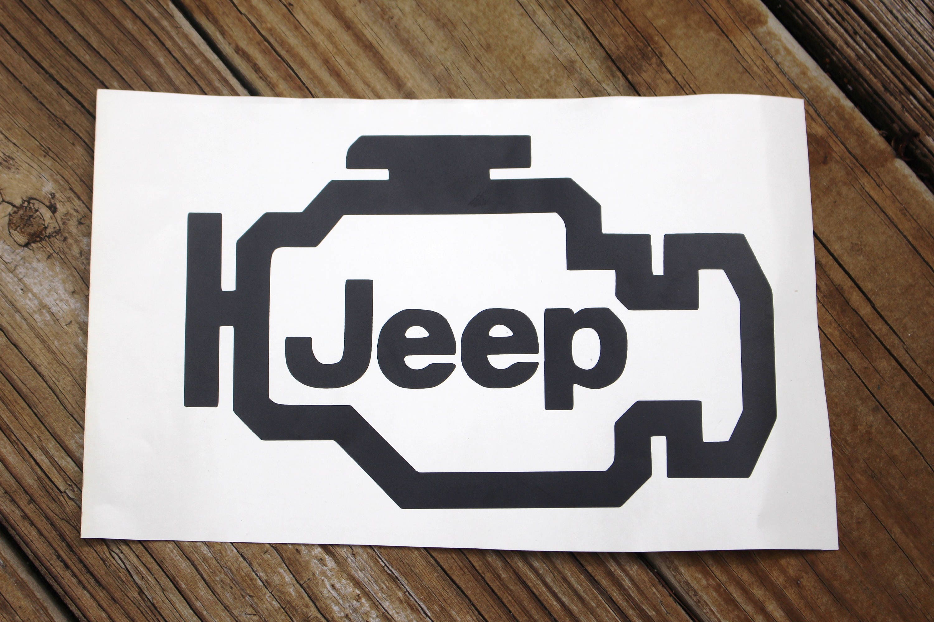 Jeep Check Engine Light Decal TJ YJ XJ Etsy