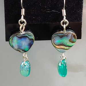 Abalone Heart Earrings