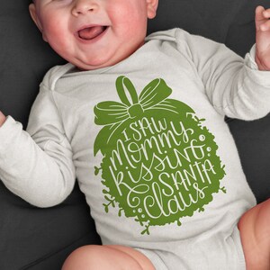 Eu vi a mamãe beijando o Papai Noel, visco, decoração de Natal, conto de natal, decoração de férias, Cricut, silhueta, SVG, PNG, arquivo de corte digital