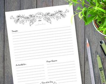 prayer journal printable daily devotional template bullet etsy