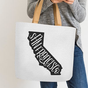 San Francisco, Californie, CA, carte de l'État, Cali, Golden Gate City, inscriptions à la main, Cricut, Silhouette, SVG, PNG, fichier coupe numérique, imprimable