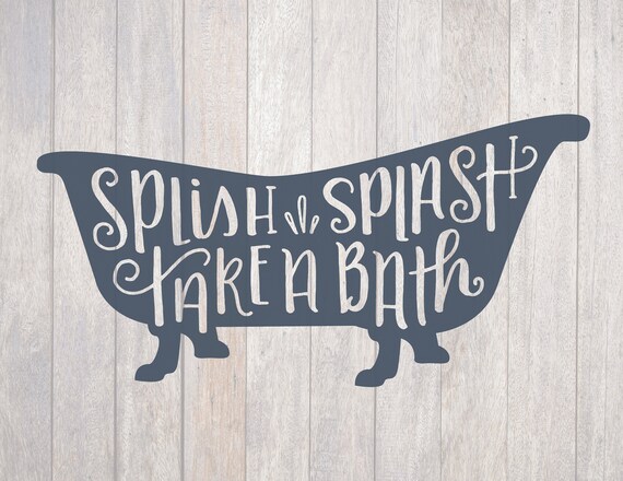 Download Hand Lettered Bath tub SVG File Cricut File Silhouette ...