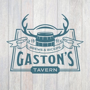 Gaston's Tavern, Beauty And The Beast, Brews And Biceps, Belle, Mens, Family Vacation Shirts, Cricut, Silhouette, SVG, PNG, Digital Cut File image 3