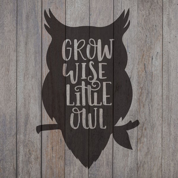 Grow Wise Little Owl, Hand Lettered, Cricut File, Silhouette, SVG, PNG, Nursery Art, Wood Sign, Woodland Animals, Rustic Nursery Decor, Owls