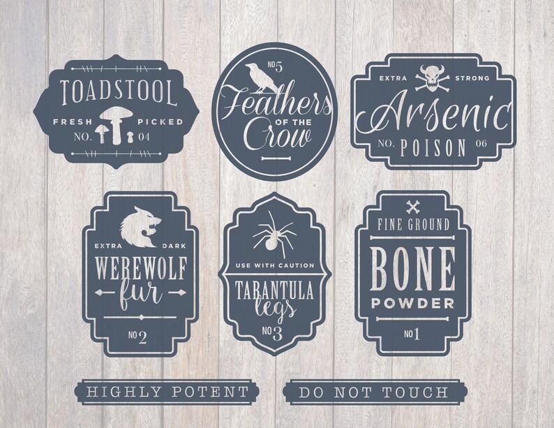 Download Halloween Apothecary Labels Cricut Silhouette SVG PNG | Etsy