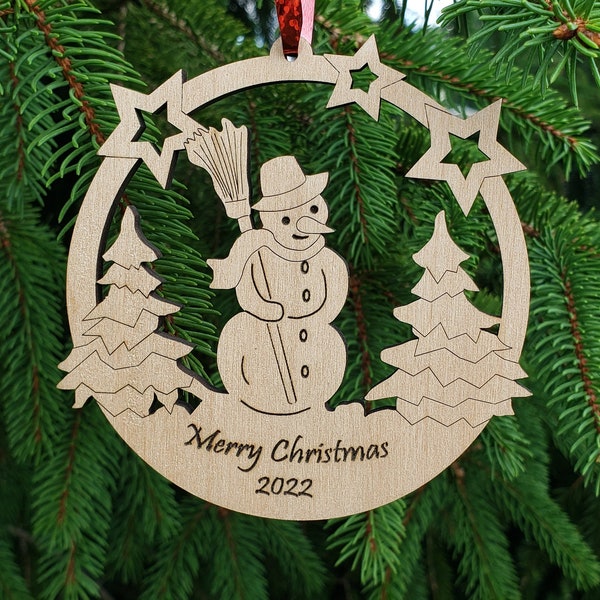 Snowman Ornament DXF/SVG File