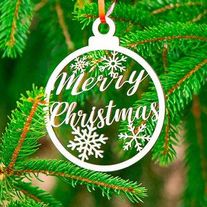 Merry Christmas Ornament - DXF/SVG File