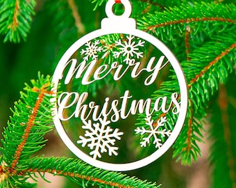 Merry Christmas Ornament - DXF/SVG File