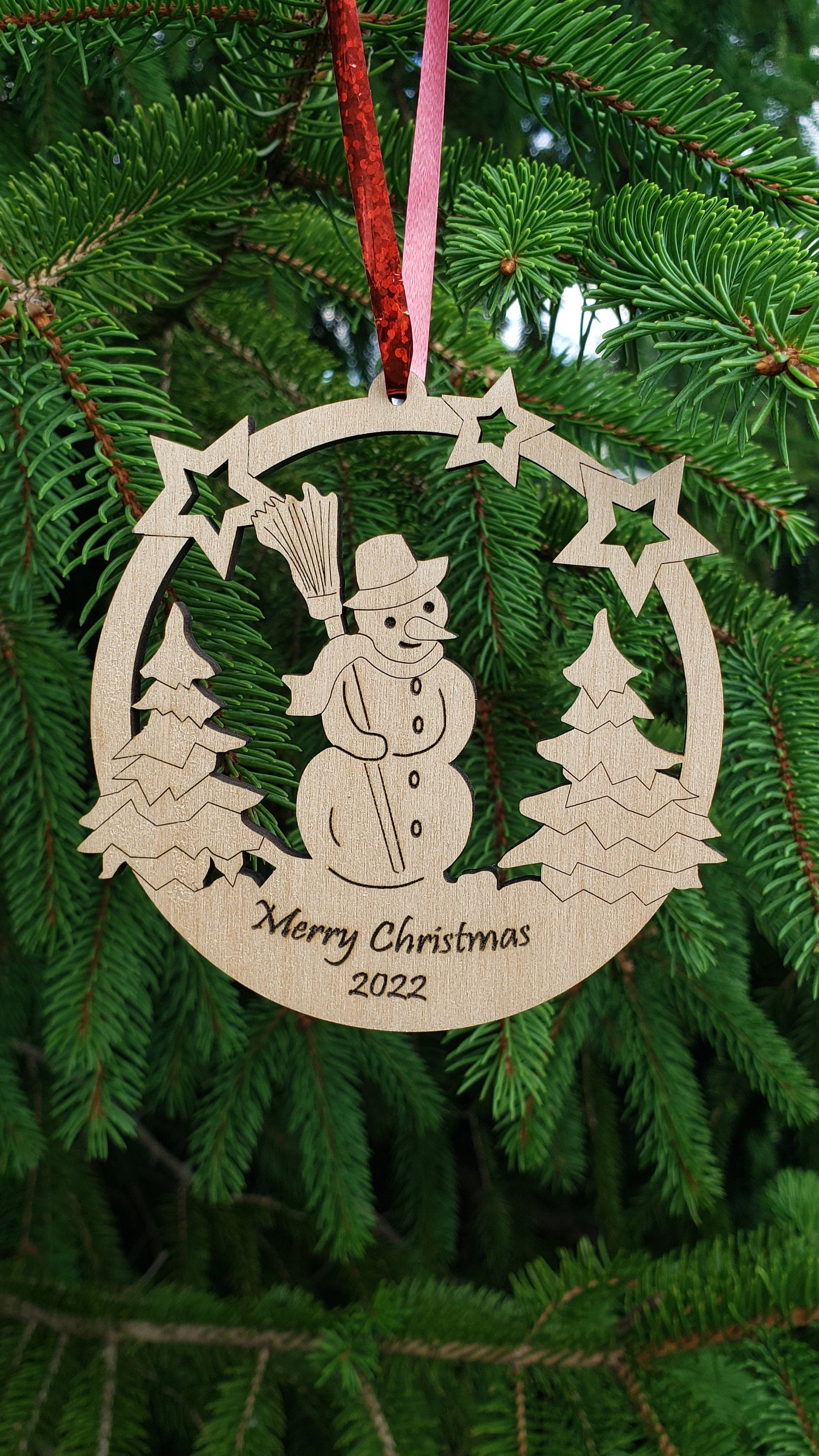 Snowman Ornament DXF/SVG File