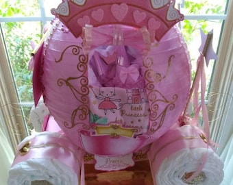 How to make a on sale princess carriage diaper cake