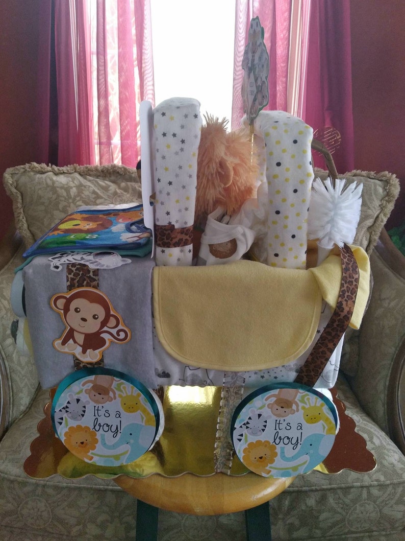 Safari/jungle Jeep Diaper Cake Diaper Cake Custom Diaper Etsy