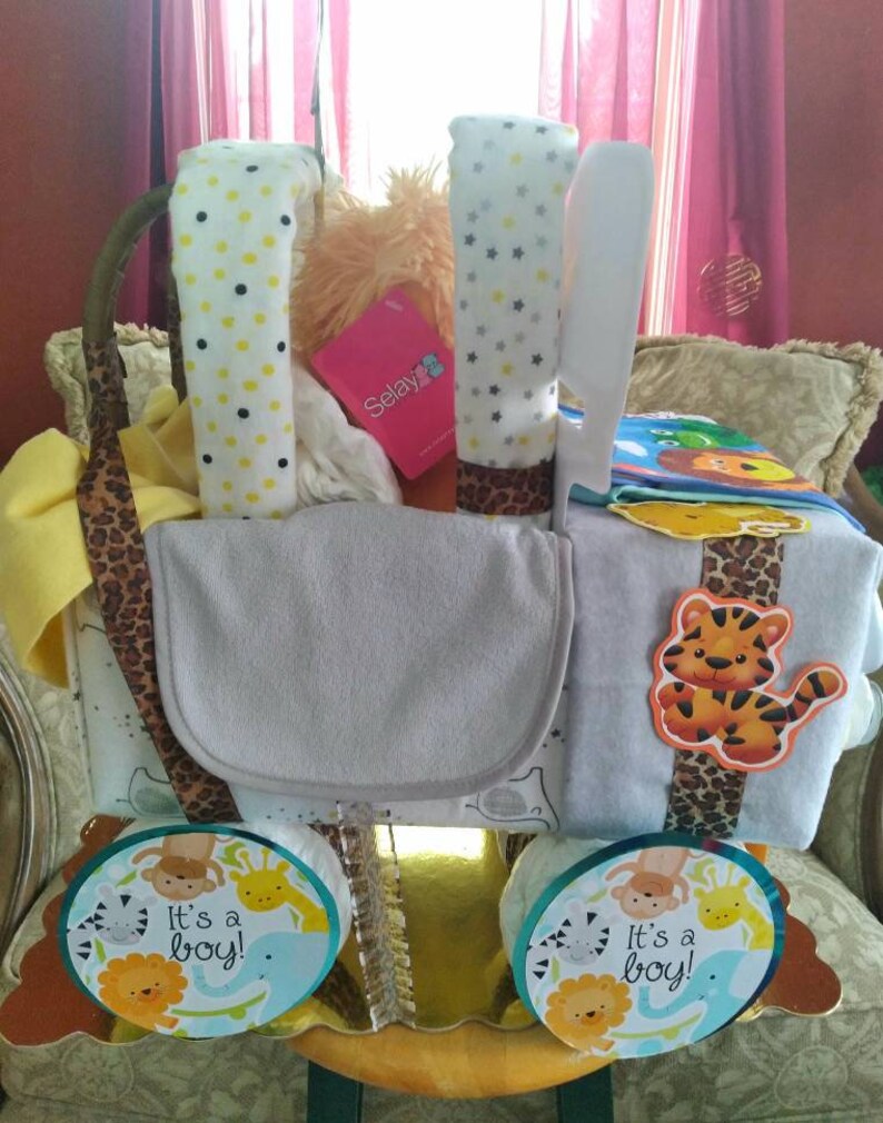 Safari/jungle Jeep Diaper Cake Diaper Cake Custom Diaper Etsy