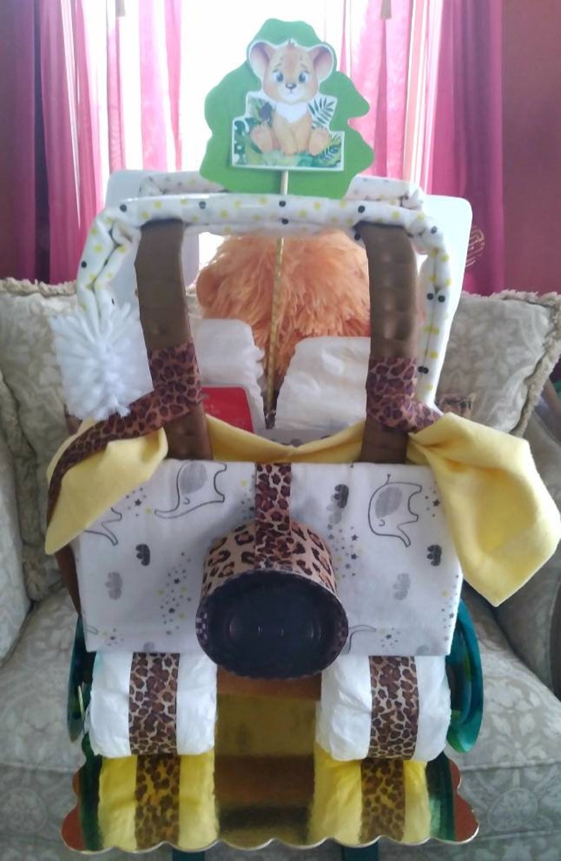 Safari/jungle Jeep Diaper Cake Diaper Cake Custom Diaper Etsy