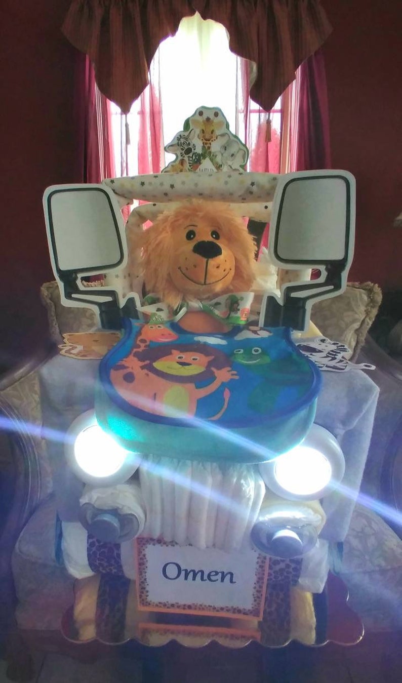 Safari/jungle Jeep Diaper Cake Diaper Cake Custom Diaper Etsy