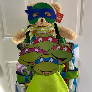 Ninja Turtle Theme Tricycle Diaper Cake Diaper Cake Diaper Cake Baby Teddy Bear Boy Teddy Bear Make A Diaper Cake image 1