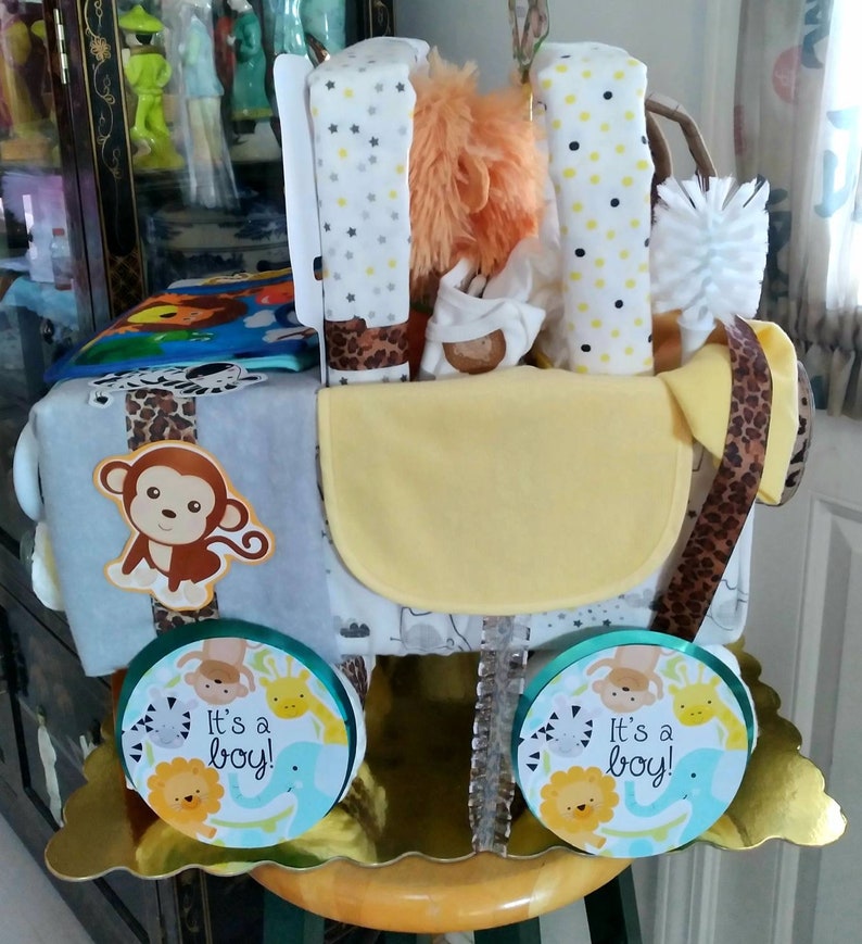 Safari/jungle Jeep Diaper Cake Diaper Cake Custom Diaper Etsy