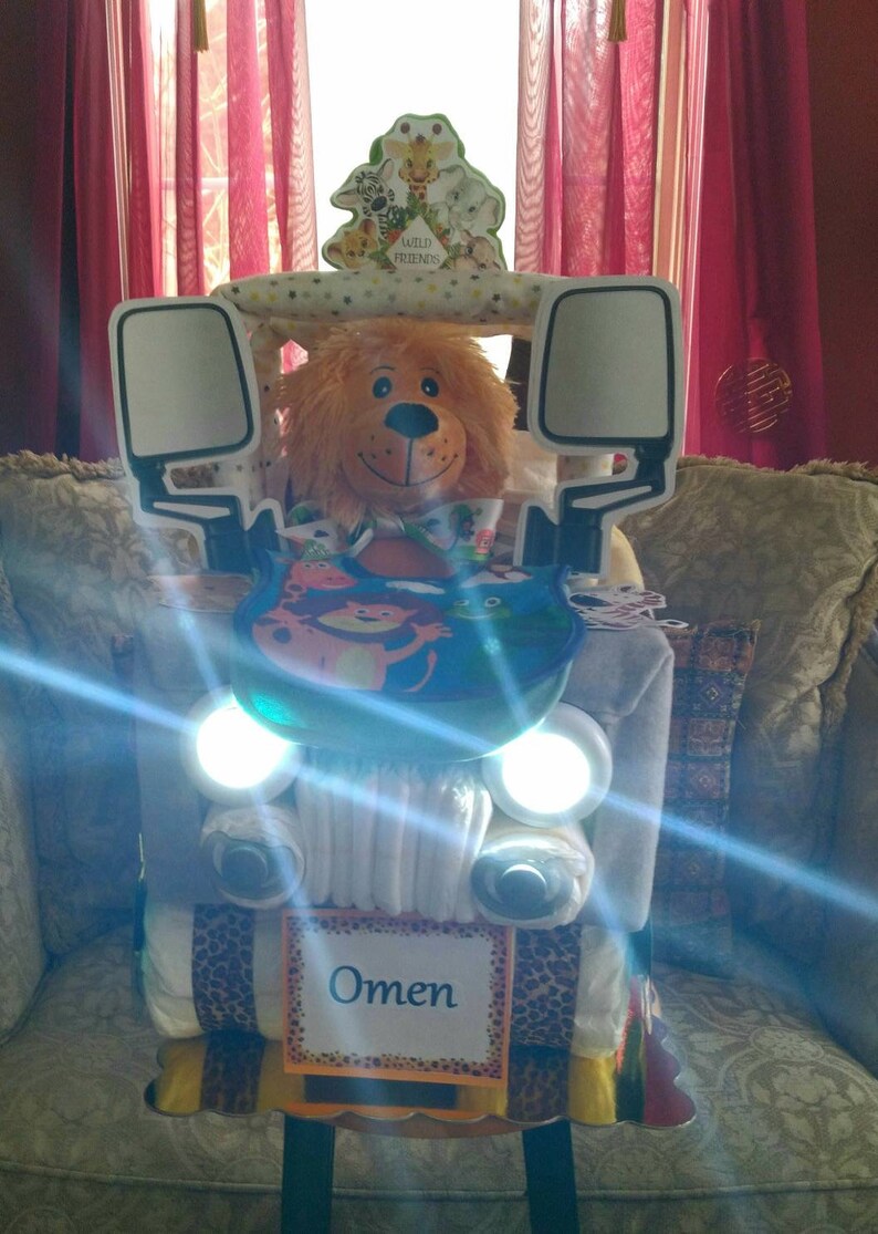 Safari/jungle Jeep Diaper Cake Diaper Cake Custom Diaper Etsy