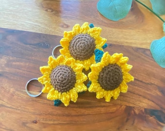 Sunflower Crochet Keychain