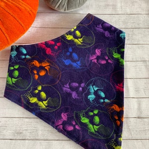 Halloween Sculls Bandana Bib Waterproof Special Needs Big Kid Teen Adult Dignity Drool Scarves Drool Dignity Bib Goth Sculls CP Gift