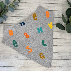 Alphabet Letters Big Kid Bandana Bib Waterproof Special Needs Teen Back to School Drool Bib Special ED Drool Dignity Scarf